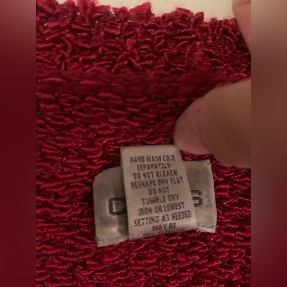 Chico’s Red Boucle V-Neck Sweater - Picture 9 of 10